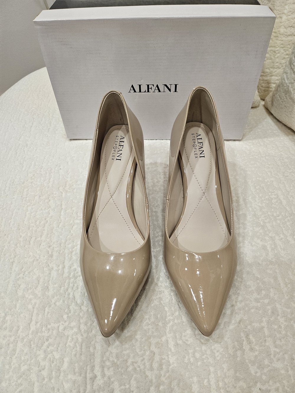 Alfani Women's Nude Patent Pointed-Toe Pumps